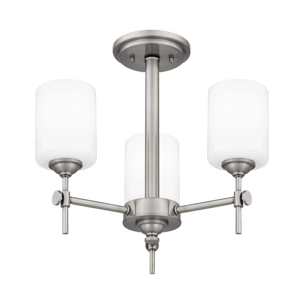 Aria 17 in. 3-Light Antique Polished Nickel Semi-Flush Mount with Opal Glass by Quoizel 10 Aria 17 in. 3-Light Antique Polished Nickel Semi-Flush Mount with Opal Glass by Quoizel - Image 8
