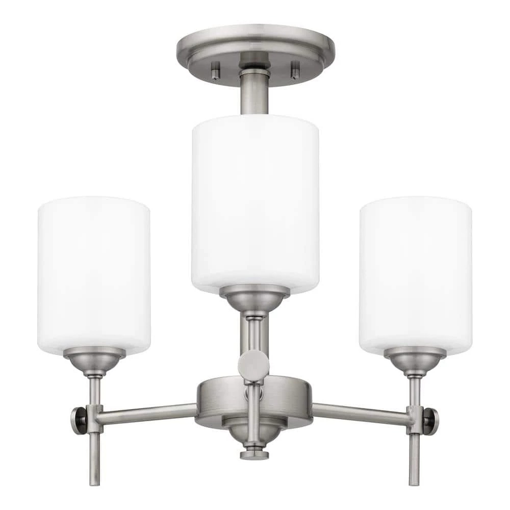 Aria 17 in. 3-Light Antique Polished Nickel Semi-Flush Mount with Opal Glass by Quoizel 9 Aria 17 in. 3-Light Antique Polished Nickel Semi-Flush Mount with Opal Glass by Quoizel - Image 7