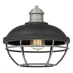 Sandpiper 10 in. 1-Light Antique Polished Nickel Semi-Flush Mount with Metal Shade by Quoizel -Quoizel Sales antique polished nickel quoizel flush mount lights spp1710ap 44 1000