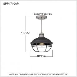 Sandpiper 10 in. 1-Light Antique Polished Nickel Semi-Flush Mount with Metal Shade by Quoizel -Quoizel Sales antique polished nickel quoizel flush mount lights spp1710ap fa 1000