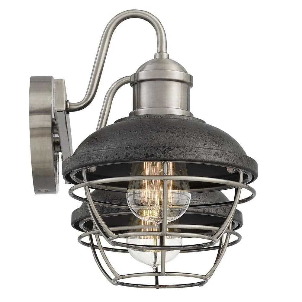 Sandpiper 2-Light Antique Polished Nickel Vanity Light by Quoizel 6 Sandpiper 2-Light Antique Polished Nickel Vanity Light by Quoizel - Image 4