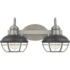 Sandpiper 2-Light Antique Polished Nickel Vanity Light by Quoizel