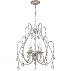 Blanca 5-Light Antique White Candle-Style Chandelier by Quoizel -Quoizel Sales antique white quoizel chandeliers blc5005awh 4f 1000