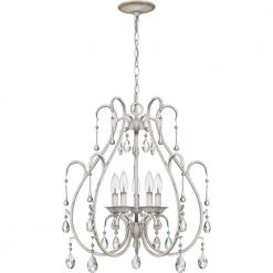 Blanca 5-Light Antique White Candle-Style Chandelier by Quoizel -Quoizel Sales antique white quoizel chandeliers blc5005awh c3 1000