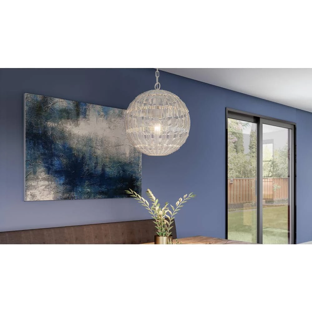 Lindendale 1-Light Antique White Globe Pendant by Quoizel 11 Lindendale 1-Light Antique White Globe Pendant by Quoizel - Image 9