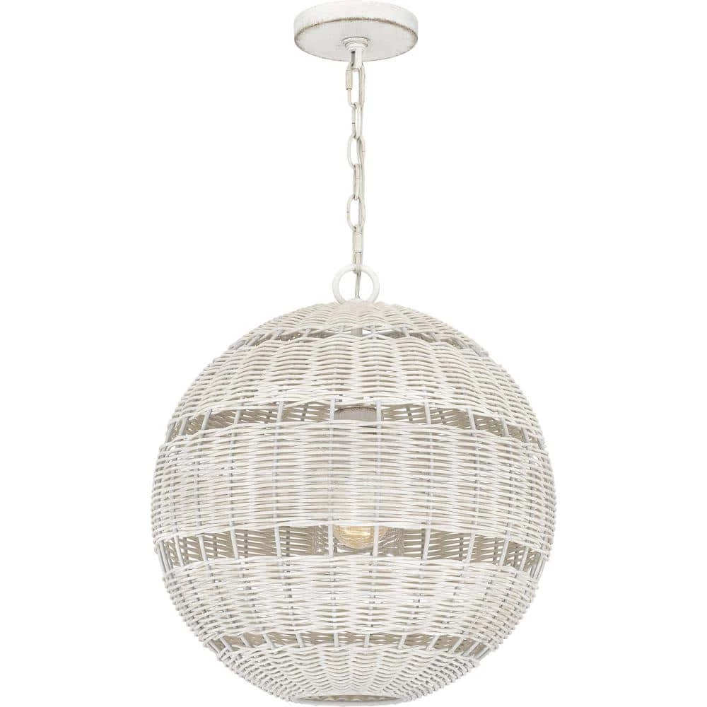 Lindendale 1-Light Antique White Globe Pendant by Quoizel 3 Lindendale 1-Light Antique White Globe Pendant by Quoizel