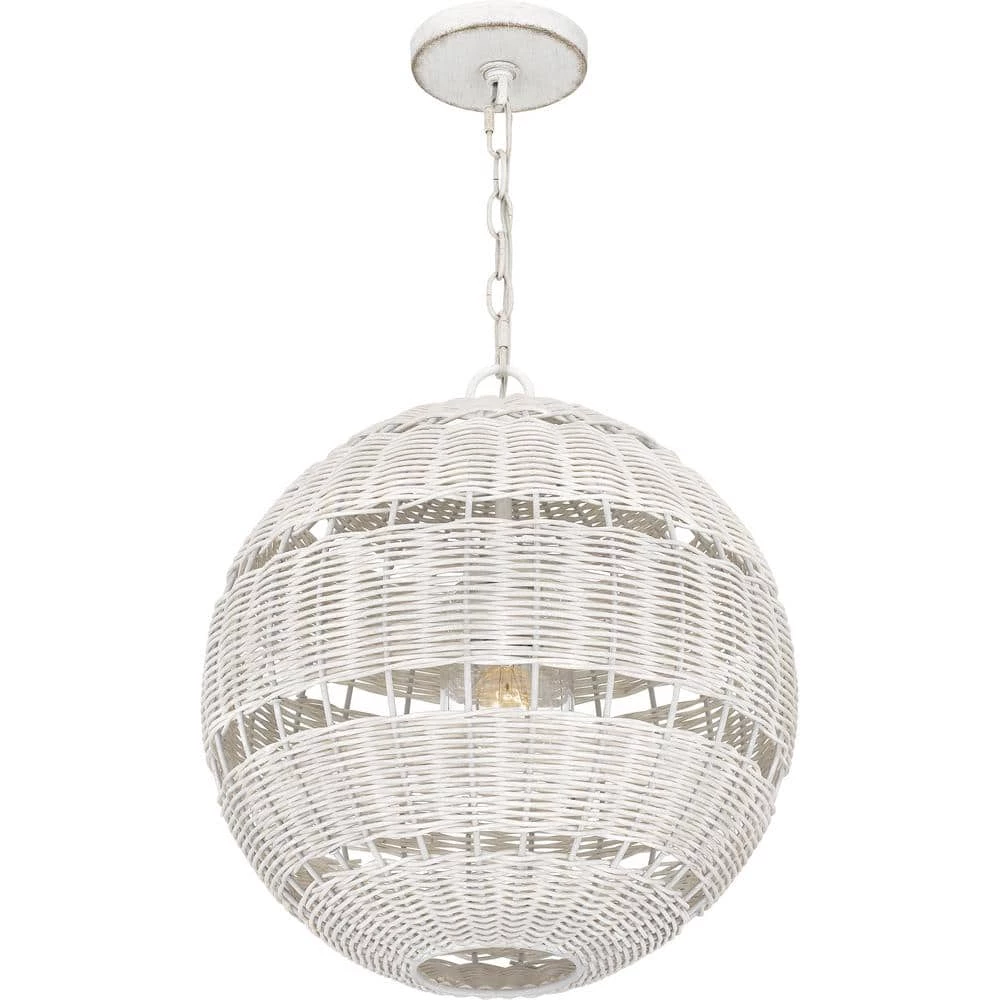 Lindendale 1-Light Antique White Globe Pendant by Quoizel 5 Lindendale 1-Light Antique White Globe Pendant by Quoizel - Image 3