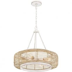 Waylon 4-Light Antique White Standard Pendant by Quoizel -Quoizel Sales antique white quoizel chandeliers qp5573awh 1f 1000