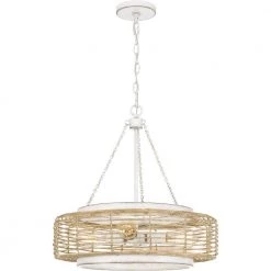 Waylon 4-Light Antique White Standard Pendant by Quoizel