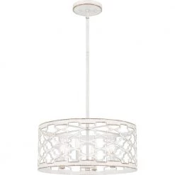 Dalia 4-Light Antique White Shaded Pendant by Quoizel