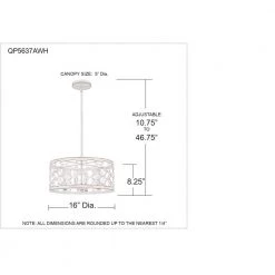 Dalia 4-Light Antique White Shaded Pendant by Quoizel -Quoizel Sales antique white quoizel chandeliers qp5637awh 76 1000