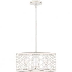 Dalia 4-Light Antique White Shaded Pendant by Quoizel -Quoizel Sales antique white quoizel chandeliers qp5637awh c3 1000