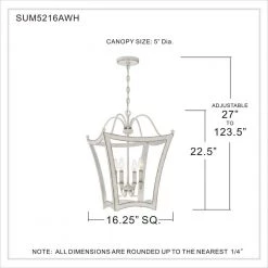 Summerford 4-Light Antique White Pendant by Quoizel -Quoizel Sales antique white quoizel chandeliers sum5216awh 44 1000