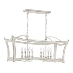Summerford 8-Light Antique White Linear Chandelier by Quoizel -Quoizel Sales antique white quoizel chandeliers sum836awh c3 1000