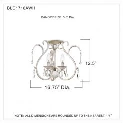 Blanca 3-Light Antique White Semi-Flush Mount by Quoizel -Quoizel Sales antique white quoizel flush mount lights blc1716awh 44 1000