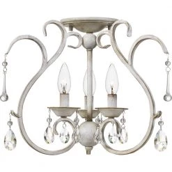 Blanca 3-Light Antique White Semi-Flush Mount by Quoizel
