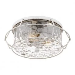 Farragut 13.75 in. 3-Light Antique White Semi-Flush Mount with Clear Water Glass by Quoizel 14 Farragut 13.75 in. 3-Light Antique White Semi-Flush Mount with Clear Water Glass by Quoizel -Quoizel Sales antique white quoizel flush mount lights qfl5338awh 1f 1000