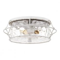 Farragut 13.75 in. 3-Light Antique White Semi-Flush Mount with Clear Water Glass by Quoizel 13 Farragut 13.75 in. 3-Light Antique White Semi-Flush Mount with Clear Water Glass by Quoizel -Quoizel Sales antique white quoizel flush mount lights qfl5338awh 4f 1000