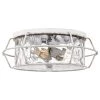 Farragut 13.75 in. 3-Light Antique White Semi-Flush Mount with Clear Water Glass by Quoizel -Quoizel Sales antique white quoizel flush mount lights qfl5338awh 64 1000