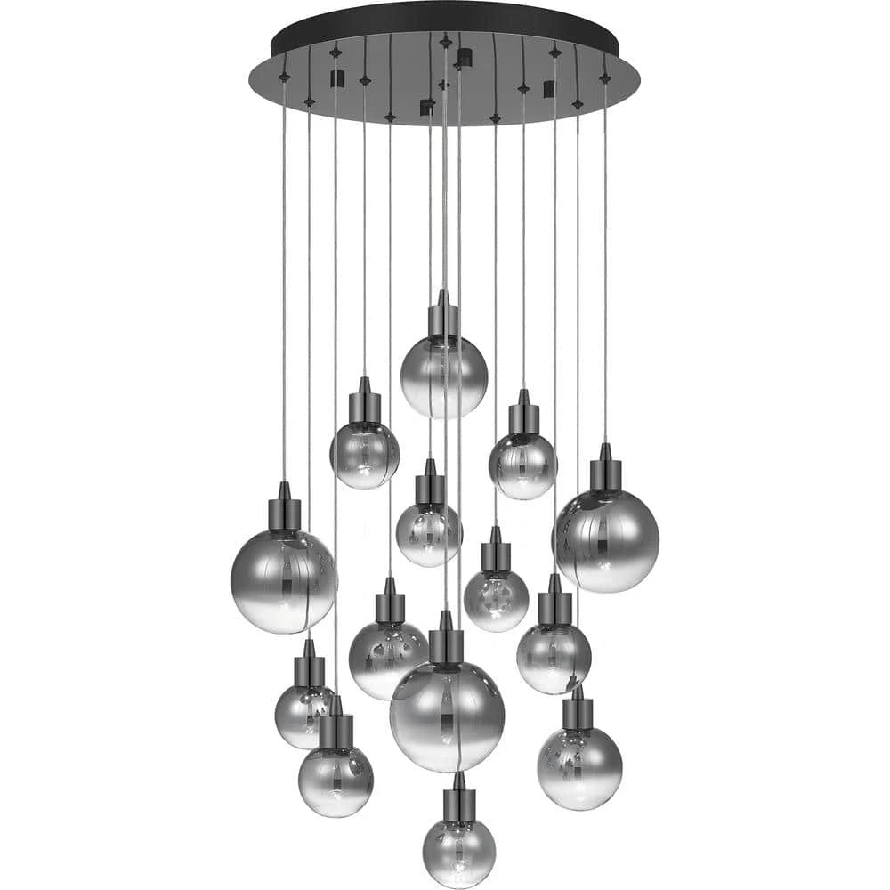 Shadow Integrated LED Black Chrome Pendant by Quoizel 3 Shadow Integrated LED Black Chrome Pendant by Quoizel