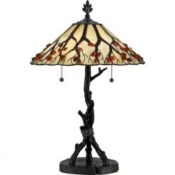 Whispering Wood 25 in. Valiant Bronze Table Lamp by Quoizel