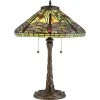 Jungle Dragonfly 23.5 in. Architectural Bronze Table Lamp by Quoizel -Quoizel Sales bronze quoizel table lamps tf2598t 64 1000