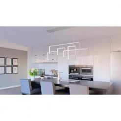 Canvas Integrated LED Brushed Aluminum Chandelier Island Light by Quoizel -Quoizel Sales brushed aluminum quoizel chandeliers pccv157bra 31 1000