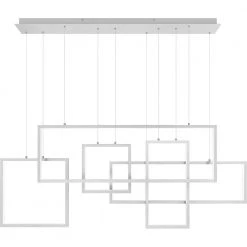 Canvas Integrated LED Brushed Aluminum Chandelier Island Light by Quoizel -Quoizel Sales brushed aluminum quoizel chandeliers pccv157bra 4f 1000