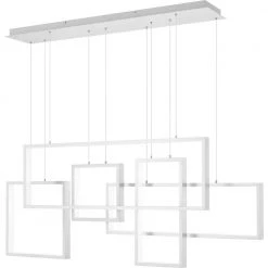 Canvas Integrated LED Brushed Aluminum Chandelier Island Light by Quoizel