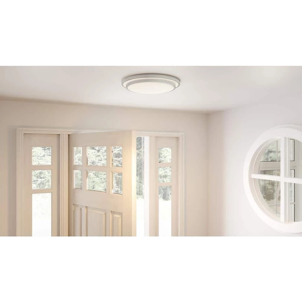 Irving 16 in. Brushed Aluminum LED Semi-Flush Mount by Quoizel 4 Irving 16 in. Brushed Aluminum LED Semi-Flush Mount by Quoizel - Image 2
