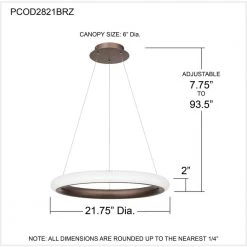Odessa 21.75 in. Brushed Bronze Integrated LED Pendant by Quoizel -Quoizel Sales brushed bronze quoizel chandeliers pcod2821brz 76 1000