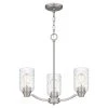 Acacia 3-Light Brushed Nickel Chandelier with Clear Water Glass by Quoizel -Quoizel Sales brushed nickel quoizel chandeliers aca5020bn 64 1000