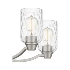 Acacia 5-Light Brushed Nickel Chandelier with Clear Water Glass by Quoizel -Quoizel Sales brushed nickel quoizel chandeliers aca5024bn 44 1000