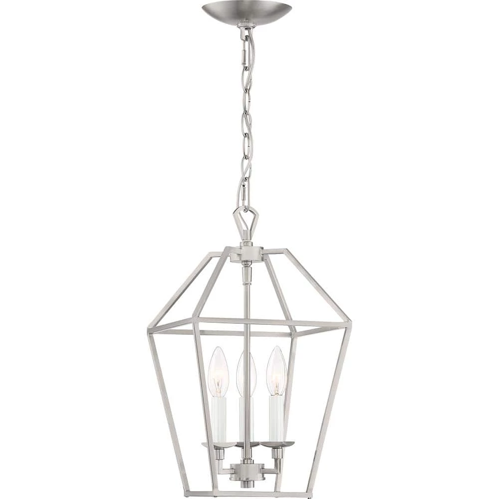 Aviary 3-Light Brushed Nickel Pendant by Quoizel 7 Aviary 3-Light Brushed Nickel Pendant by Quoizel - Image 5