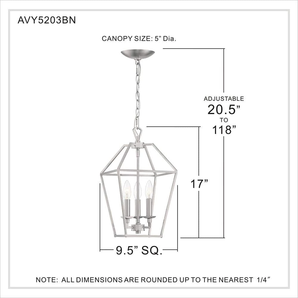 Aviary 3-Light Brushed Nickel Pendant by Quoizel 8 Aviary 3-Light Brushed Nickel Pendant by Quoizel - Image 6