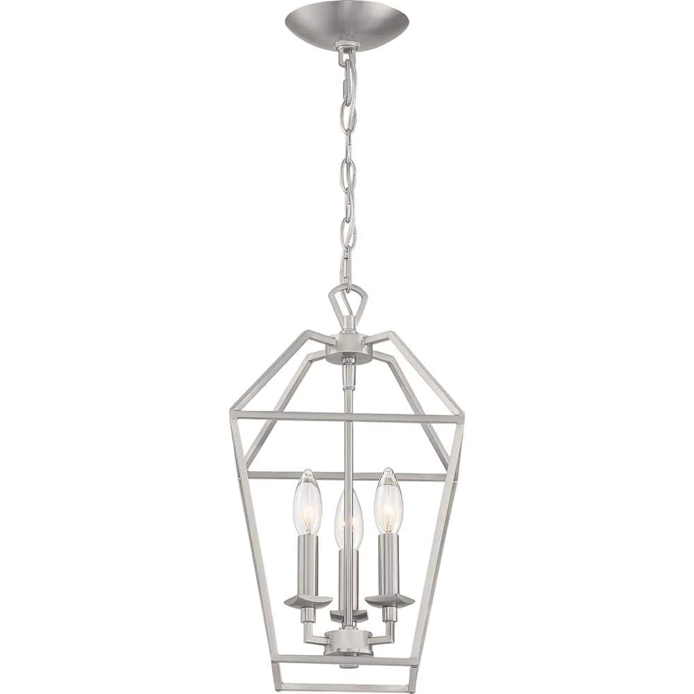 Aviary 3-Light Brushed Nickel Pendant by Quoizel 6 Aviary 3-Light Brushed Nickel Pendant by Quoizel - Image 4