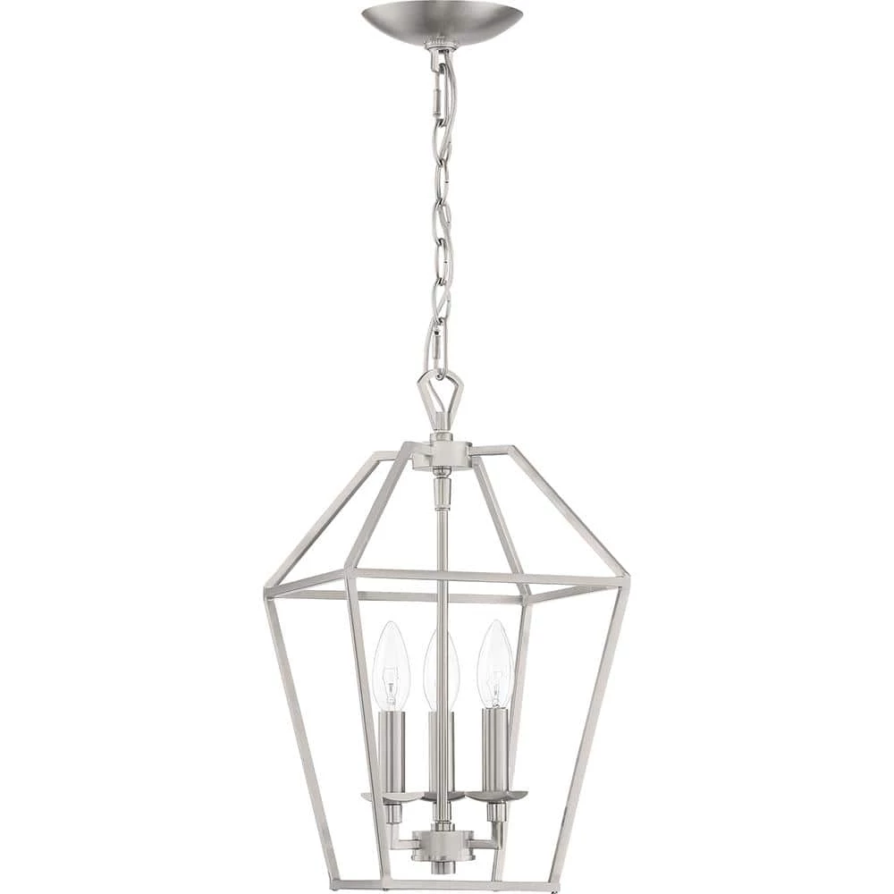 Aviary 3-Light Brushed Nickel Pendant by Quoizel 5 Aviary 3-Light Brushed Nickel Pendant by Quoizel - Image 3