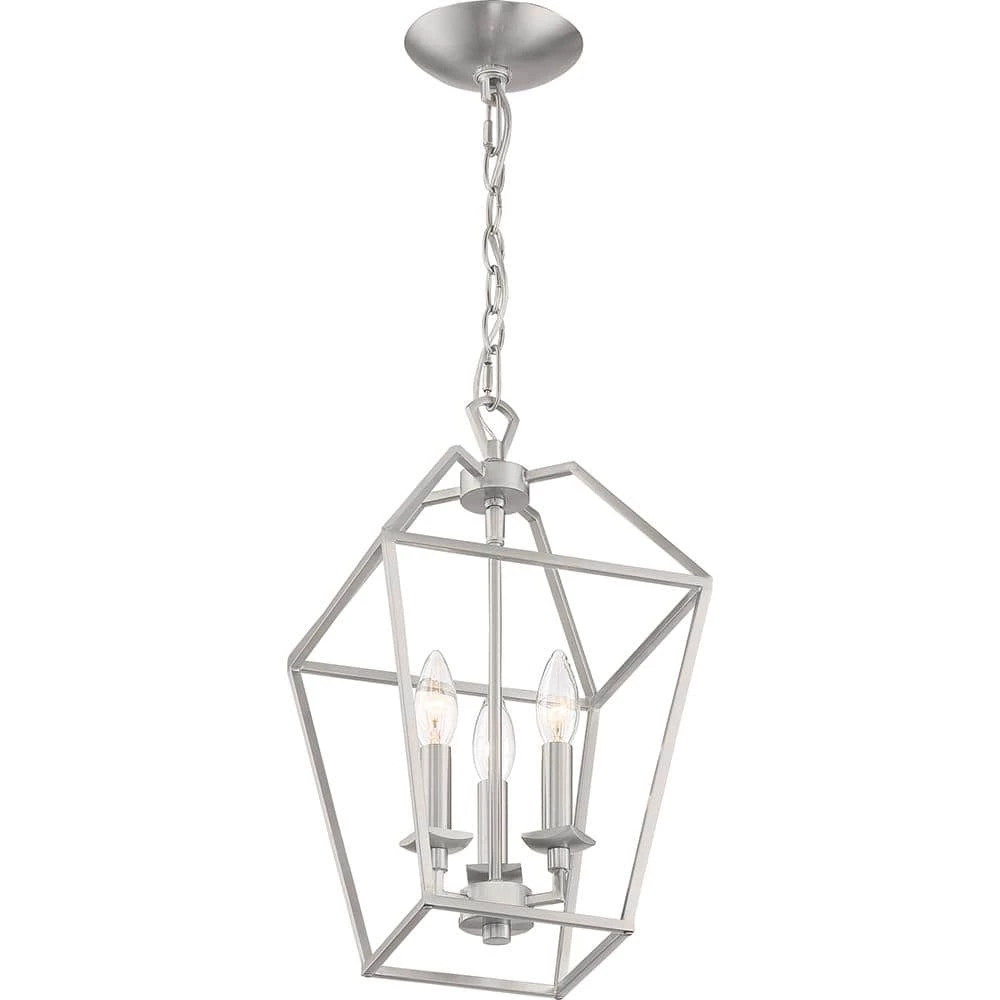 Aviary 3-Light Brushed Nickel Pendant by Quoizel 4 Aviary 3-Light Brushed Nickel Pendant by Quoizel - Image 2