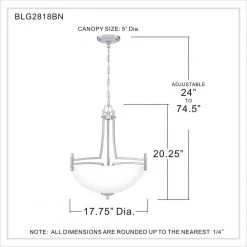 Billingsley 3-Light Brushed Nickel Pendant by Quoizel 12 Billingsley 3-Light Brushed Nickel Pendant by Quoizel -Quoizel Sales brushed nickel quoizel chandeliers blg2818bn 44 1000