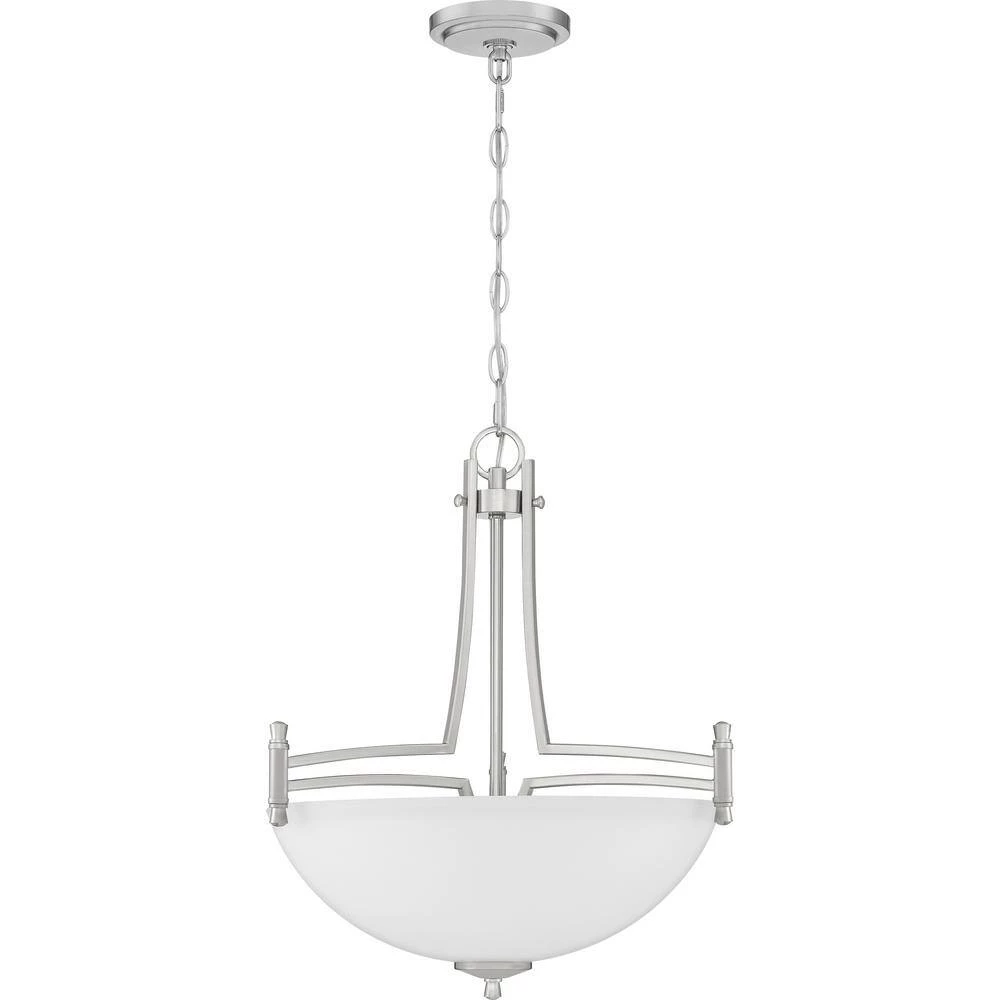 Billingsley 3-Light Brushed Nickel Pendant by Quoizel 5 Billingsley 3-Light Brushed Nickel Pendant by Quoizel - Image 3