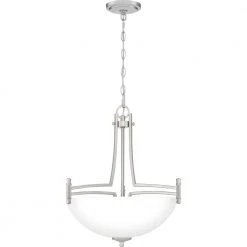 Billingsley 3-Light Brushed Nickel Pendant by Quoizel