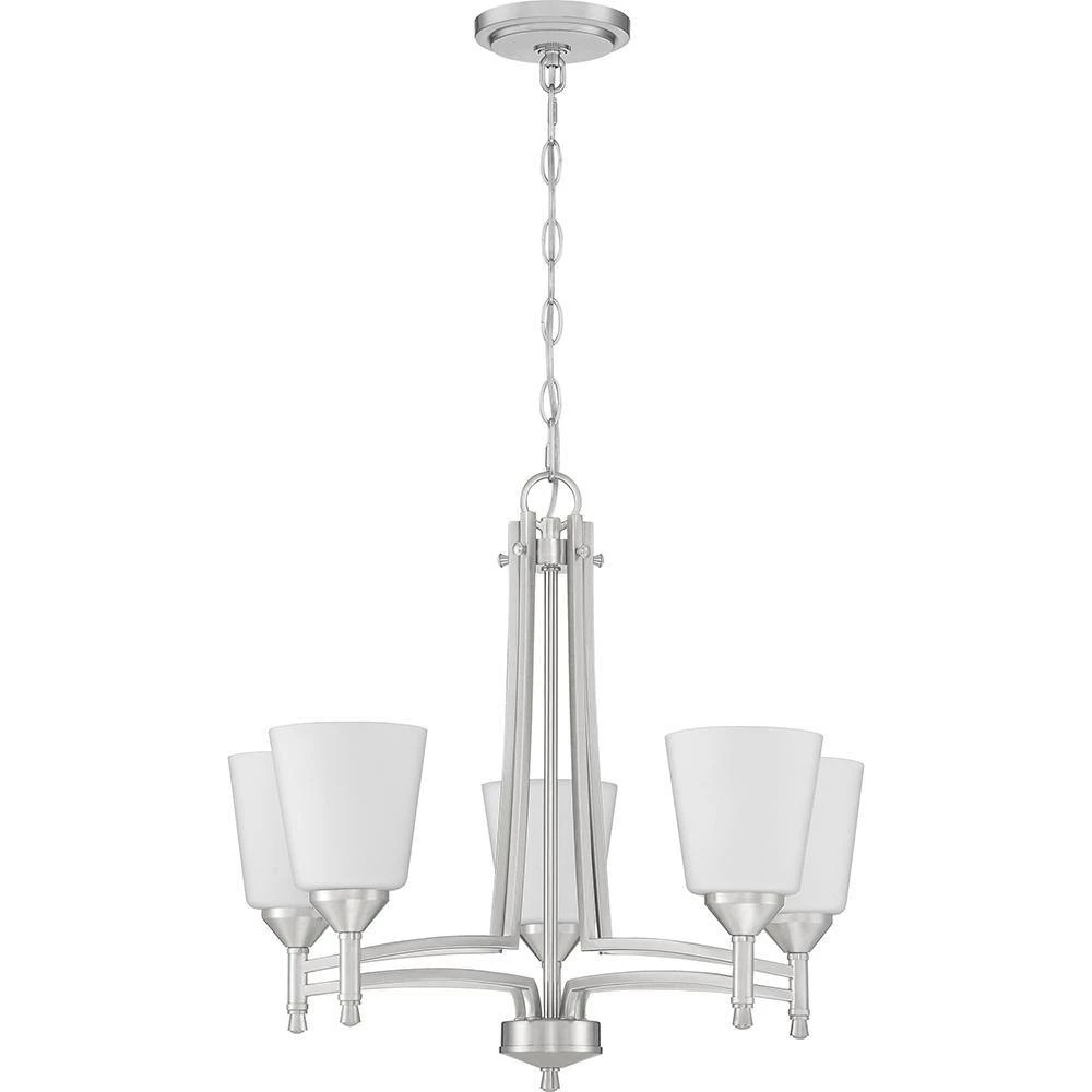 Billingsley 5-Light Brushed Nickel Chandelier by Quoizel 5 Billingsley 5-Light Brushed Nickel Chandelier by Quoizel - Image 3