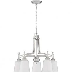 Billingsley 5-Light Brushed Nickel Chandelier by Quoizel -Quoizel Sales brushed nickel quoizel chandeliers blg5122bn c3 1000