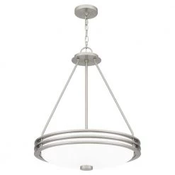Emile 4-Light Brushed Nickel Pendant with Etched Glass by Quoizel -Quoizel Sales brushed nickel quoizel chandeliers eml2820bn 1f 1000