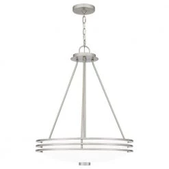Emile 4-Light Brushed Nickel Pendant with Etched Glass by Quoizel -Quoizel Sales brushed nickel quoizel chandeliers eml2820bn 4f 1000