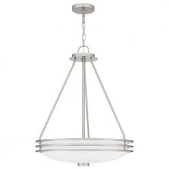 Emile 4-Light Brushed Nickel Pendant with Etched Glass by Quoizel -Quoizel Sales brushed nickel quoizel chandeliers eml2820bn c3 1000