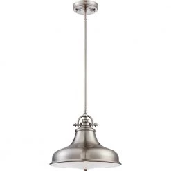 Emery 1-Light Brushed Nickel Pendant by Quoizel -Quoizel Sales brushed nickel quoizel chandeliers er1814bn c3 1000