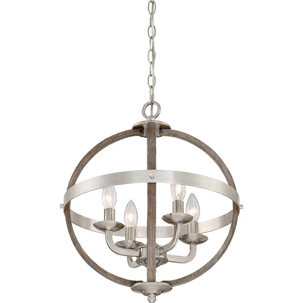 Fusion 4-Light Brushed Nickel Pendant by Quoizel 6 Fusion 4-Light Brushed Nickel Pendant by Quoizel - Image 4