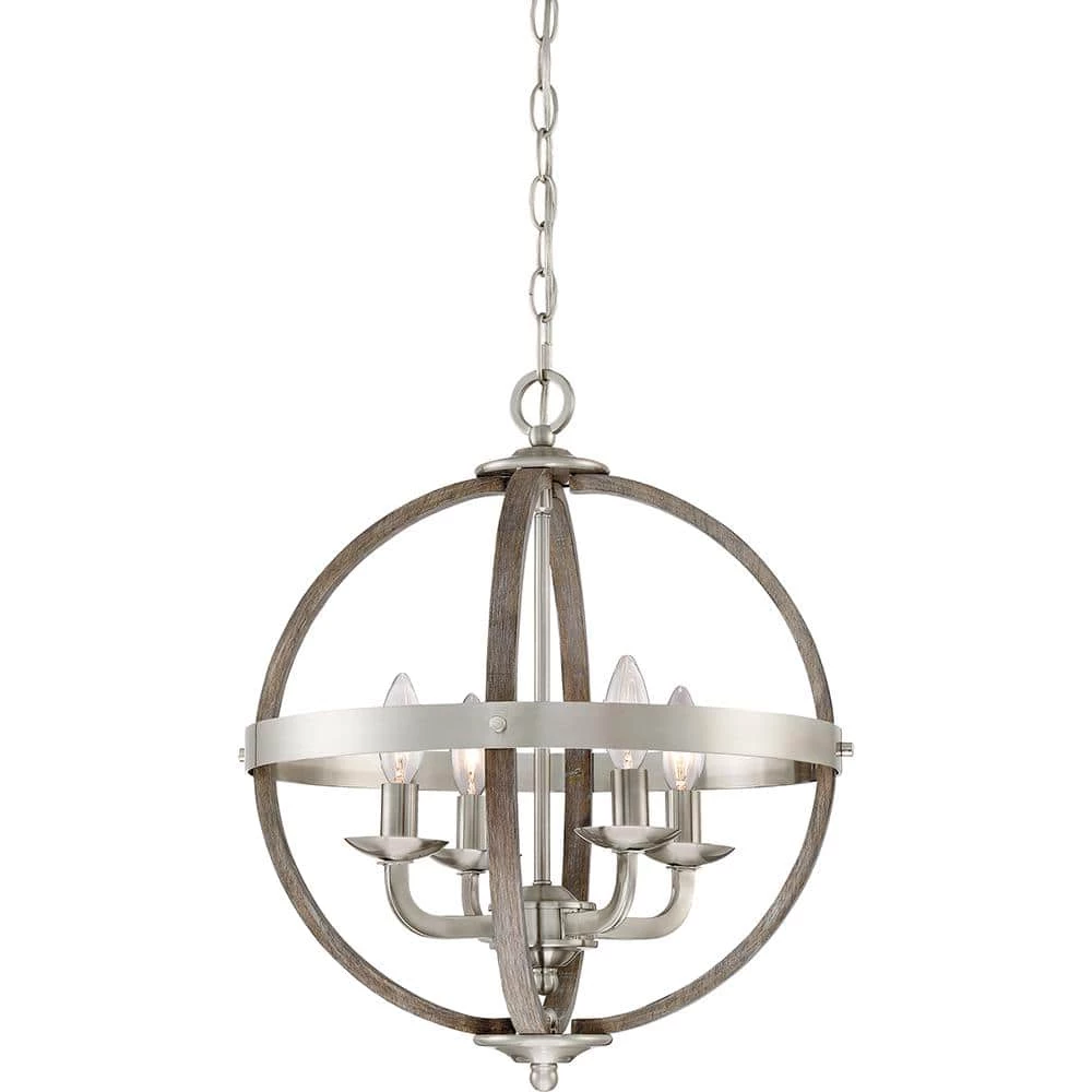 Fusion 4-Light Brushed Nickel Pendant by Quoizel 3 Fusion 4-Light Brushed Nickel Pendant by Quoizel