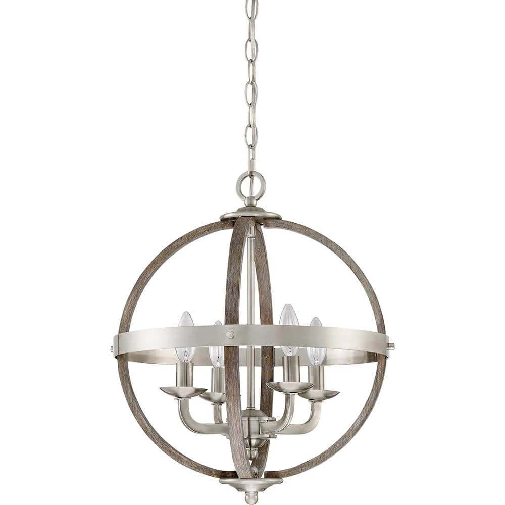Fusion 4-Light Brushed Nickel Pendant by Quoizel 5 Fusion 4-Light Brushed Nickel Pendant by Quoizel - Image 3